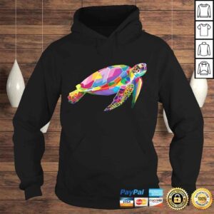 Hoodie Turtle Shirt Colorful Floating Turtle Geometric Animal Tee