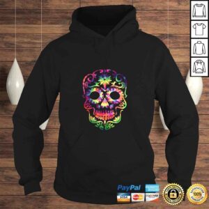 Hoodie Tye Dye Day of the Dead Shirt Art70s Style Sugar Skull Gift TShirt