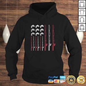 Hoodie USA Fishing Rod Bass American Flag Fishing Gift Top