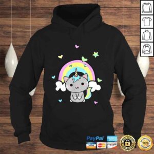 Hoodie Unicorn Cat Rainbow Caticorn Kittycorn cute Kawaii VNeck TShirt