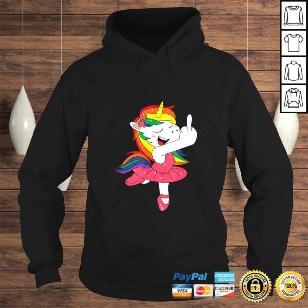 Unicorn go to hell Fuck Off with middle finger TShirt - Image 4