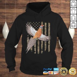 Hoodie Usa American Flag Tree Camouflage Pheasant Hunting TShirt Gift