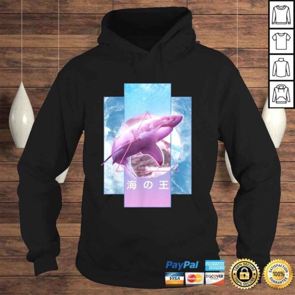 Vaporwave Shark Retro 80s 90s Japanese Otaku Aesthetic Tee Shirt - Image 4