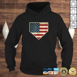 Hoodie Vintage American Flag Baseball Shirt Home Plate Art Gift