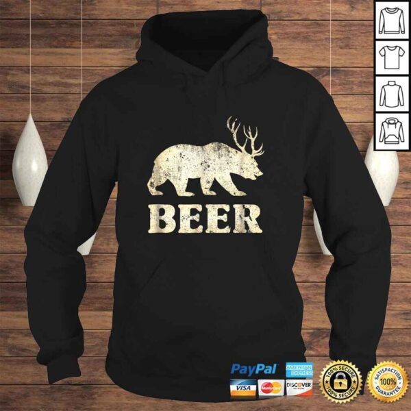 Vintage Bear Deer Funny Beer TShirt - Image 4