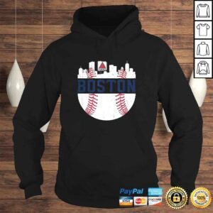 Hoodie Vintage Boston Baseball Skyline Massachusetts Retro Fan TShirt