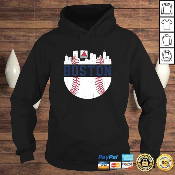 Vintage Boston Baseball Skyline Massachusetts Retro Fan TShirt - Image 4