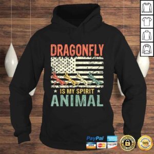 Hoodie Vintage Dragonfly Is My Spirit Animal American Flag TShirt