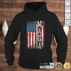 Hoodie Vintage Grunge MAGA American Flag Lover Funny Shirt