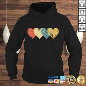 Hoodie Vintage Hearts Cool Retro Valentines Day Gift for Women Men Shirt