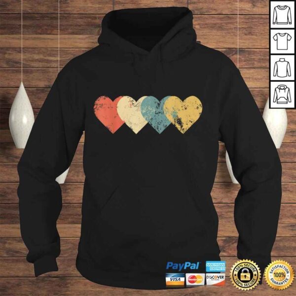 Vintage Hearts Cool Retro Valentines Day Gift for Women Men Shirt - Image 4