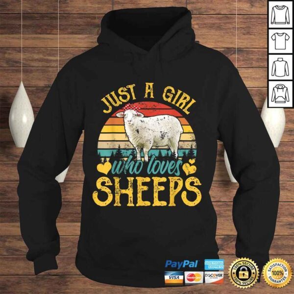 Vintage Just a Girl Who Loves Sheeps Funny Sheeps Lover Gift Top - Image 4