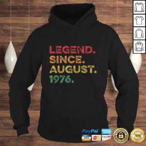 Hoodie Vintage Legend August 1976 44 Years Old 44th Birthday VNeck TShirt 1