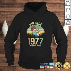 Hoodie Vintage Made In 1977 43rd Birthday Gift Idea Original Parts Shirt