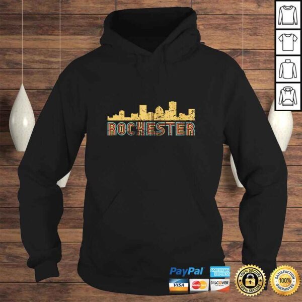 Vintage Retro Rochester New York Skyline Zip Hoodie - Image 4