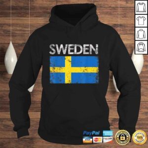 Hoodie Vintage Sweden Swedish Flag Pride Shirt