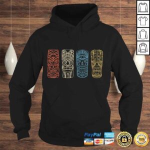 Hoodie Vintage Tiki Hawaiian Polynesian Mask Four Totems TShirt Gift