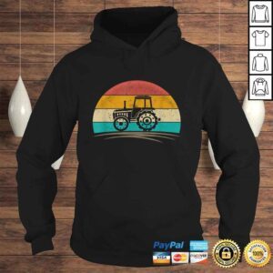 Hoodie Vintage Tractor Ranch Retro 70s Distressed Farmer Men Women VNeck TShirt