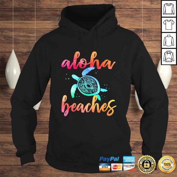 Watercolor Aloha Beaches Turtle Shirt Hawaiin Sea Turtles T-shirt - Image 4