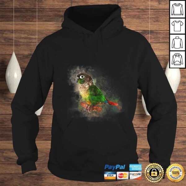 Watercolor Green Cheek Conure parroTShirt - Image 4