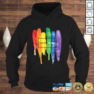 Hoodie Watercolor Love Wins Rainbow Paint Typographic Shirts