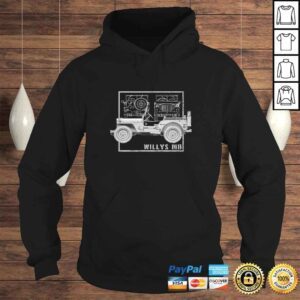 Hoodie Willys MB Vintage Off Road Classic Vehicle WW2 Shirt