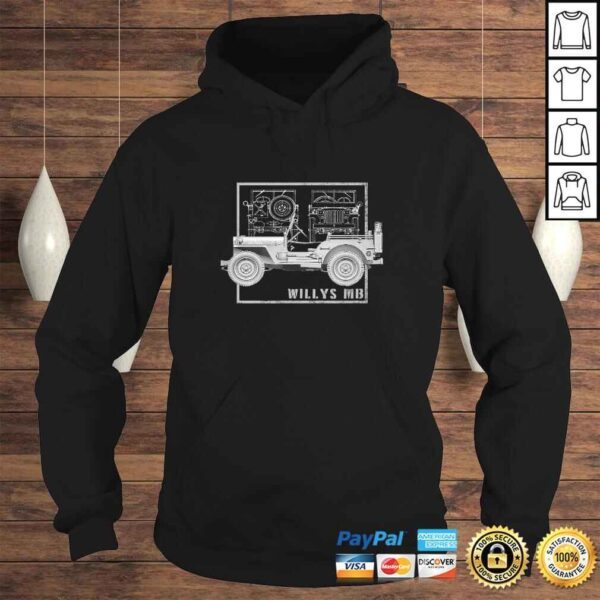 Willys MB Vintage Off Road Classic Vehicle WW2 Shirt - Image 4