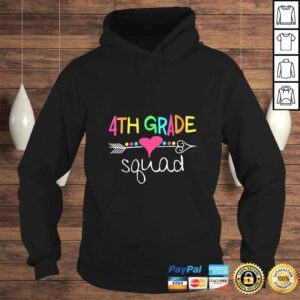 Hoodie Womens 4th Grade Squad Fourth Teacher Student Team Back To School VNeck Shirt