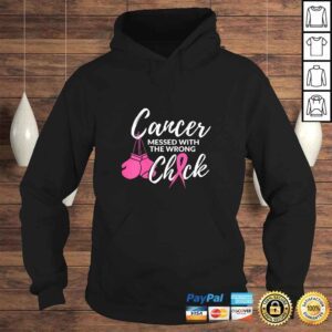 Hoodie Womens Cancer Messed With The Wrong Chick Awareness Fighter Girl TShirt