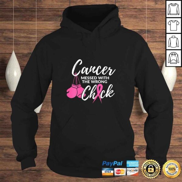 Womens Cancer Messed With The Wrong Chick Awareness Fighter Girl TShirt - Image 4