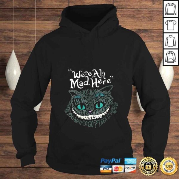 Womens Cheshire Alice Cat Were All Mad Here Wonderland VNeck TShirt - Image 4