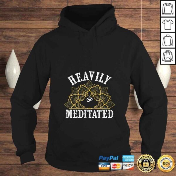 Womens Funny Heavily Meditated Meditation Yoga TShirt - Image 4