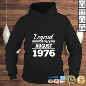 Hoodie Womens Legend Since August 1976 44th Birthday 44 Year Old TShirt Gift