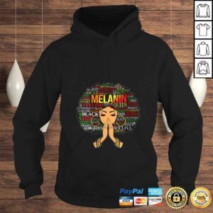 Hoodie Womens Melanin Words Art Afro Natural Hair Black Woman Queen Gift TShirt