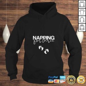 Hoodie Womens Napping For Three Pregnancy AnnouncemenTshirt