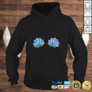 Hoodie Womens Purple Blue Mermaid Sea Shell Bra Costume Gift TShirt