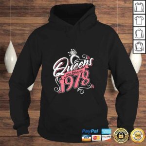 Hoodie Womens Queens Are Born In 1978 Bday Flamingo Gifts 42nd Birthday Tee TShirt