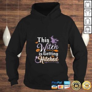 Hoodie Womens This Witch Is Getting Hitched Halloween Engagement Wedding VNeck TShirt