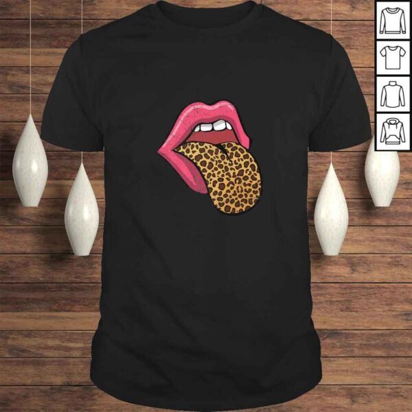 Hot Pink Lips Leopard Tongue Shirt