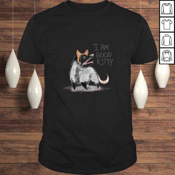 I AM GOOD KITTY Opossum V-Neck T-Shirt