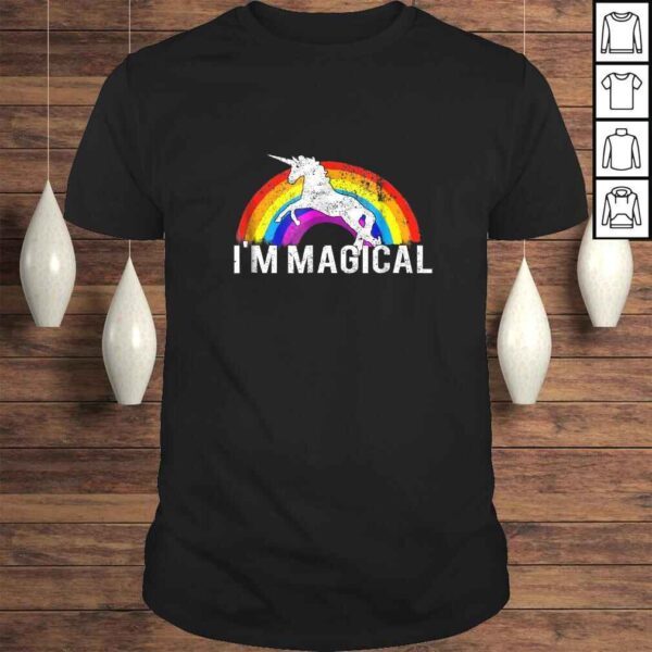 I'm Magical Unicorn In Rainbow Shirt Funny and Pretty Tee