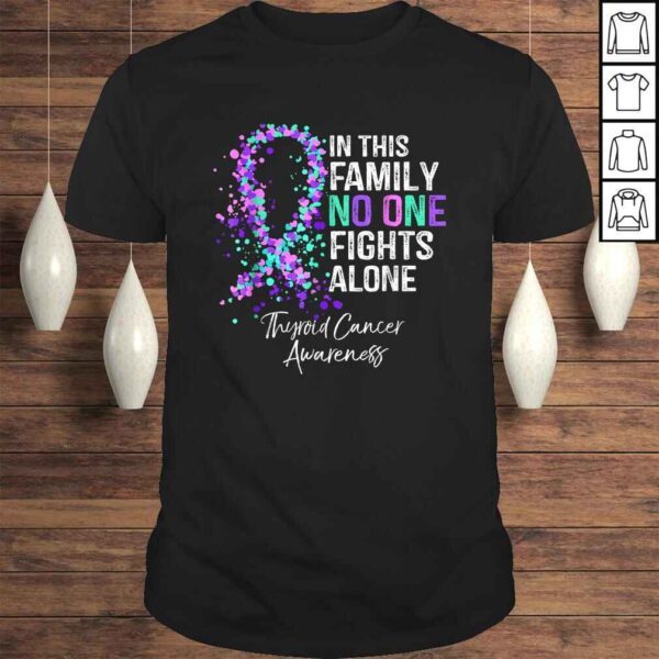 In This Family No One Fights Alone Shirt Thyroid Cancer