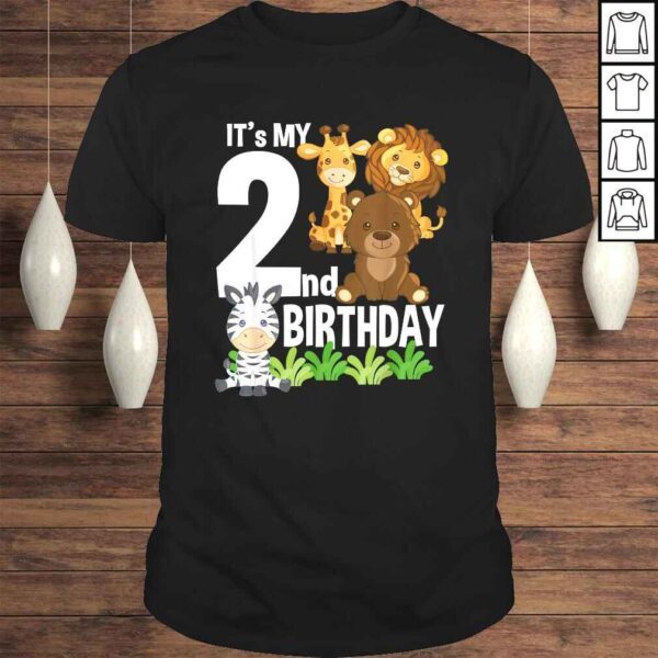 It's My 2nd Birthday Zoo Theme Birthday Safari Jungle Animal Tee Shirt