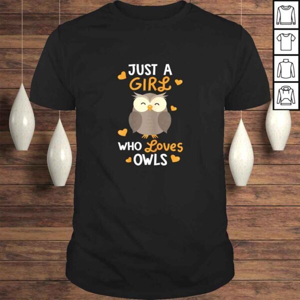 Just A Girl Who Loves Owls Shirt Cute Owl Lover V-Neck T-Shirt