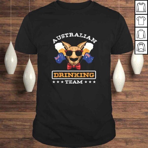 Kangaroo Australian Drinking Team Beer Drinker Australia Tee Shirt