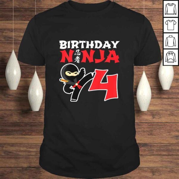 Kids Birthday Ninja Shirt  4 Year Old Ninja Birthday Party Theme