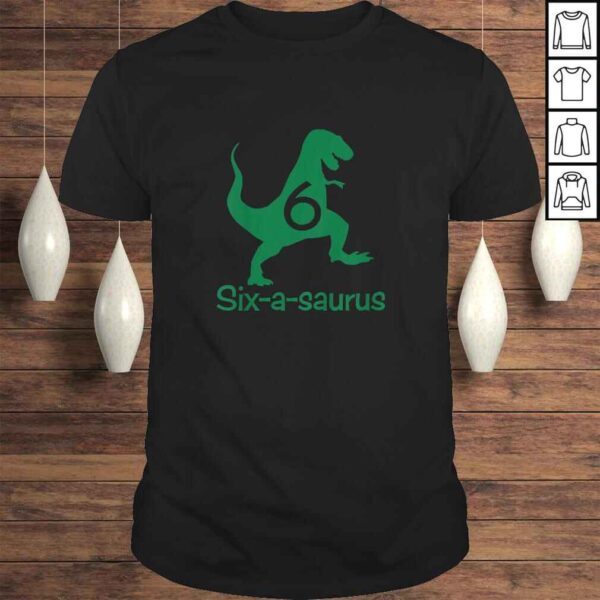 Kids Dinosaur 6th Birthday Boy Shirt, Six-a-saurus TShirt