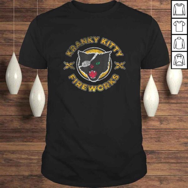 Kranky Kitty Fireworks Funny Pirate CaTShirt