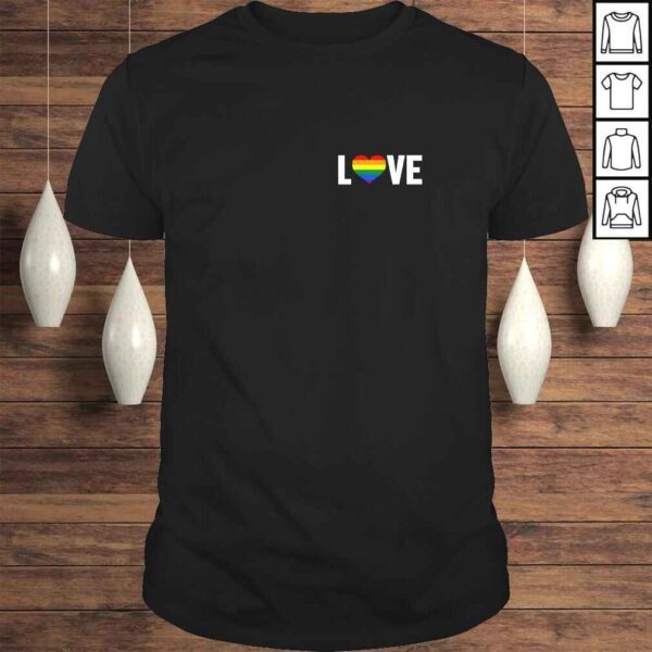 LOVE Lesbian Gay Ally Rainbow Pride Heart - Pocket Style TShirt Gift