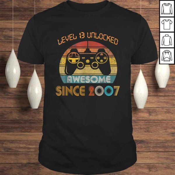 Level 13 Unlocked Awesome Since 2007 13th Birthday Gamer Shirt